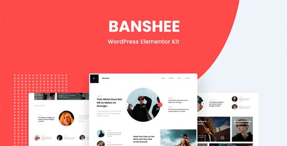 Banshee - Noticias Y Revista WordPress Elementor Plantilla Kit