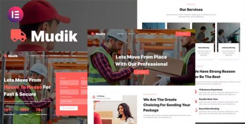 Mudik - Template Kit Elementor Para Servicios De Mudanza Y Transporte