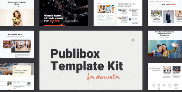 Publibox - Blog, Noticias y Revista Elementor Plantilla Kit