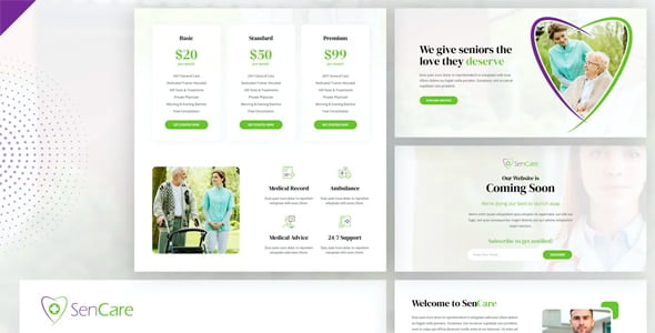 SenCare - Template Kit para elementos de cuidado de ancianos