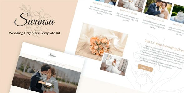 Swansa - Kit De Plantillas Para Elementor De Boda