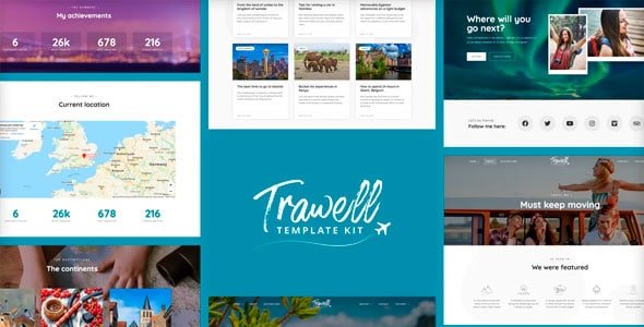 Trawell - Template Kit Elementor de Blog de Viajes