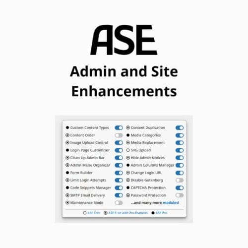 Admin and Site Enhancements (ASE) Pro
