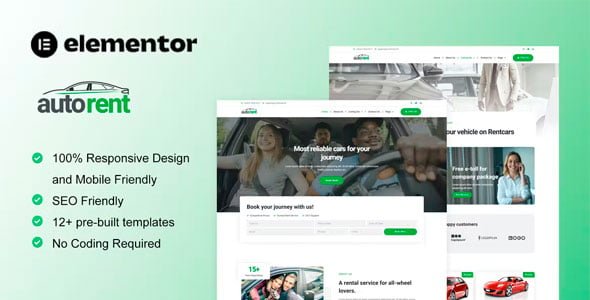 AutoRent - Car Rental Service Elementor Template Kit